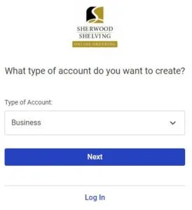 Sherwood Shelving Online Ordering Account